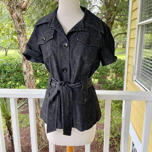 Sandro New York Denim Shirt Trench Jacket - Picture 1 of 4